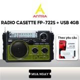  Radio FP-722S thế hệ mới nhiều chức năng, 2 ăng ten, 2 tấm pin năng lượng mặt trời 