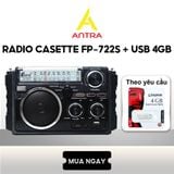  Radio FP-722S thế hệ mới nhiều chức năng, 2 ăng ten, 2 tấm pin năng lượng mặt trời 