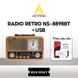  Đài Radio NNS 8898BT thiết kế tân cổ điển, kèm đồng hồ để bàn, bắt sóng cực khỏe đầy đủ tính năng nghe nhạc 
