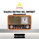  Đài Radio NNS 8898BT thiết kế tân cổ điển, kèm đồng hồ để bàn, bắt sóng cực khỏe đầy đủ tính năng nghe nhạc 