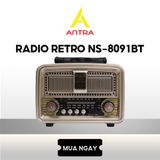  Đài Radio 8091 cổ điển chất liệu gỗ, bắt sóng khỏe, đầy đủ chức năng MP3 Bluetooth, TF, USB 