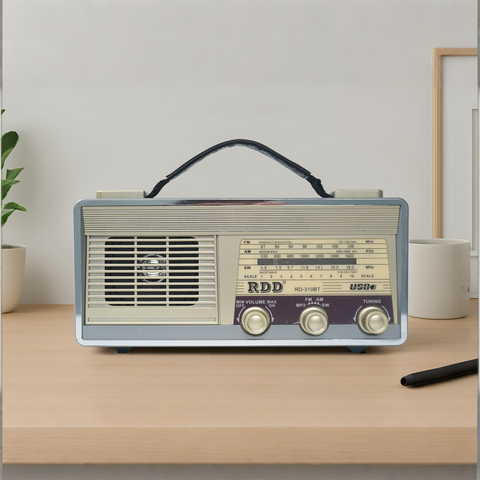  Đài Radio RD-310BT Thiết Kế Ngang Cổ Điển, Bắt Sóng AM/FM/SW, USB, Thẻ Nhớ, Bluetooth, BH 12 Tháng 