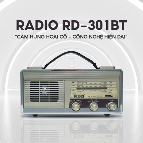  Đài Radio RD-310BT Thiết Kế Ngang Cổ Điển, Bắt Sóng AM/FM/SW, USB, Thẻ Nhớ, Bluetooth, BH 12 Tháng 