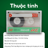  Băng Cassette Trắng Maxell 60 Phút, Xuất Xứ Indonesia, Chất Lượng Cao Cấp, Copy Nhạc Theo Yêu Câu 