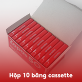  Băng Cassette Trắng Zapas, Vỏ Đỏ Hộp 30 Băng Cassette, Băng Nhạc 50 Phút, Copy Nhạc Theo Yêu Cầu 