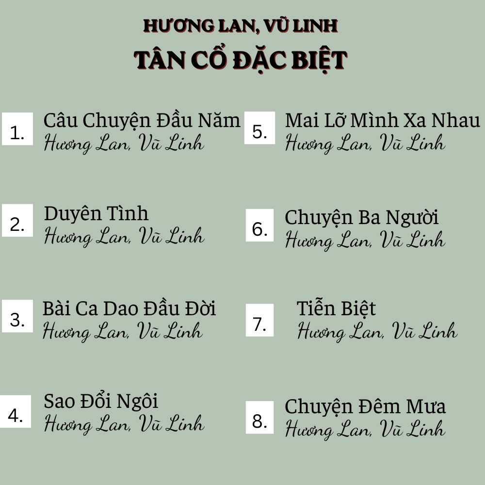  Đĩa CD Tân Cổ Giao Duyên Đặc Biệt - Hương Lan, Vũ Linh 
