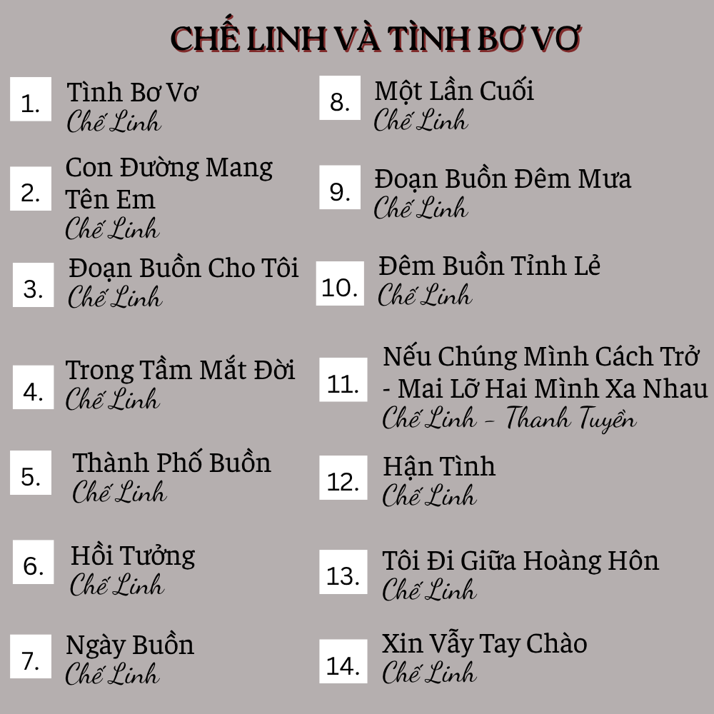 Đĩa CD Chế Linh Và Tình Bơ Vơ 