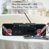  Đài Cassette Antra AT - 352, Thiết Kế Cổ Điển, 2 Cửa Băng, Có Chức Năng Thu Băng, Bắt Sóng Khỏe AM/FM/SW, Chức Năng Bluetooth, USB 