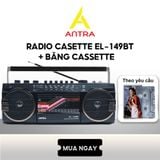  Radio Cassette ANTRA EL- 149 BT bắt sóng khỏe, nghe nhạc qua Bluetooth, thẻ nhớ, USB, ghi âm tặng 1 Băng Casset 