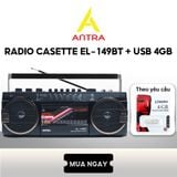  Radio Cassette ANTRA EL- 149 BT bắt sóng khỏe, nghe nhạc qua Bluetooth, thẻ nhớ, USB, ghi âm tặng 1 Băng Casset 