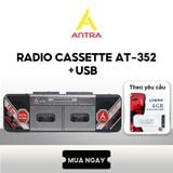  Đài Cassette Antra AT - 352, Thiết Kế Cổ Điển, 2 Cửa Băng, Có Chức Năng Thu Băng, Bắt Sóng Khỏe AM/FM/SW, Chức Năng Bluetooth, USB 