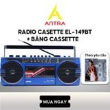  Radio Cassette ANTRA EL- 149 BT bắt sóng khỏe, nghe nhạc qua Bluetooth, thẻ nhớ, USB, ghi âm tặng 1 Băng Casset 
