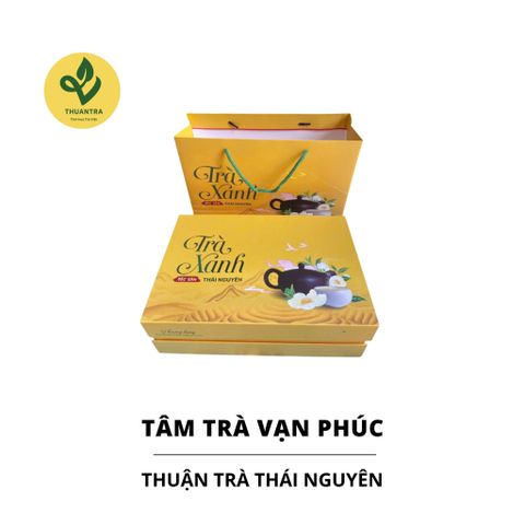  Tâm trà Vạn Phúc  - Travina - Set Quà tặng cao cấp Thuận Trà Thái Nguyên Đạt Tiêu Chuẩn VietGap, ISO 