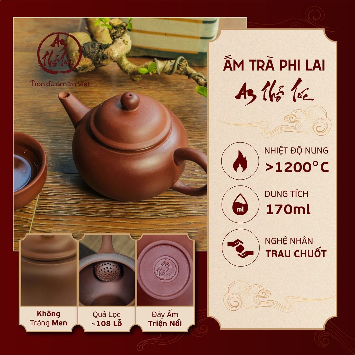 Ấm Phi Lai 170ml và thông số sản phẩm