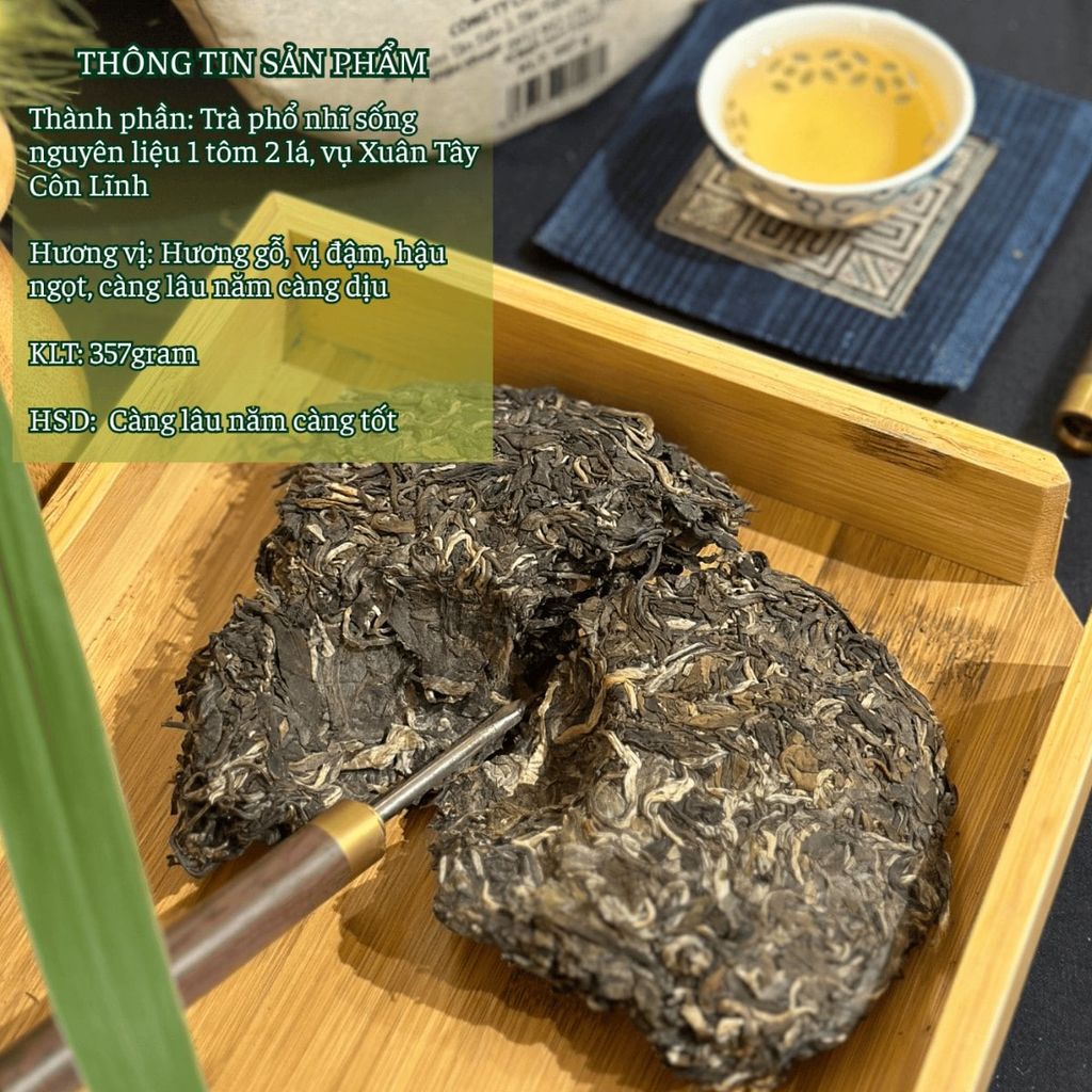  Bánh Phổ Nhĩ Sống Vụ Xuân 2022 – Shan Tuyết Cổ Thụ 357g 