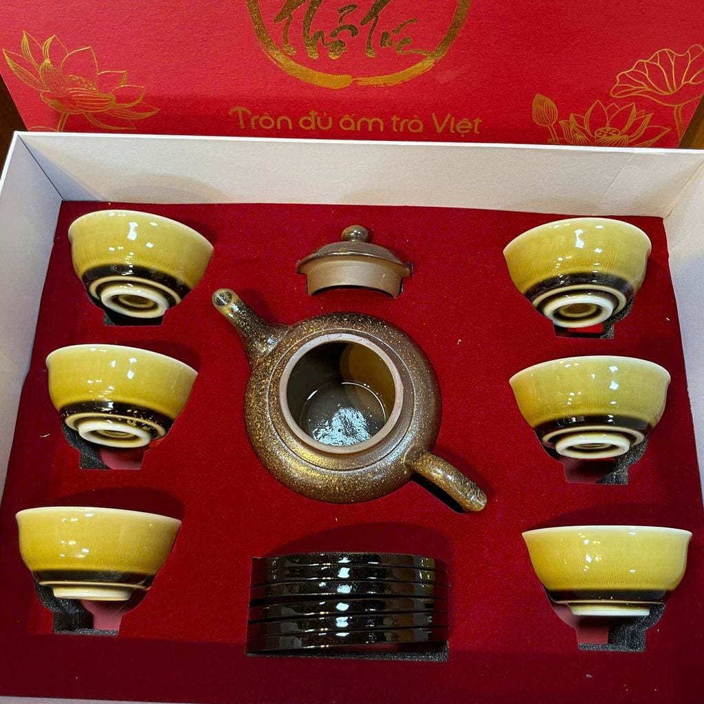  Bộ trà cụ cơ bản An Thổ Túc – ấm, 6 chén, 6 lót, hộp quà 