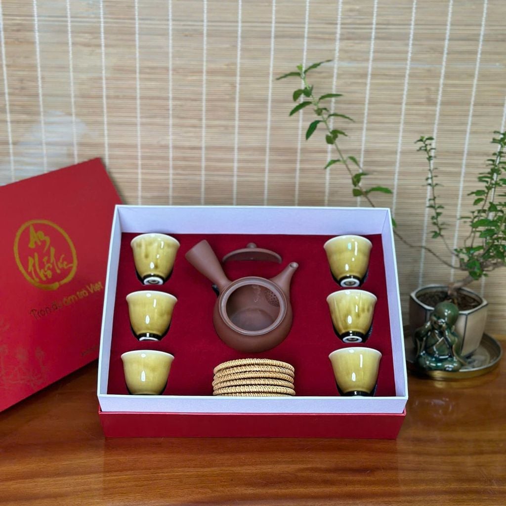  Bộ trà cụ cơ bản An Thổ Túc – ấm, 6 chén, 6 lót, hộp quà 