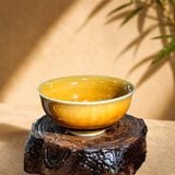  Chén trà men hoàng lưu ly kết tinh kim sa – An Thổ Túc 