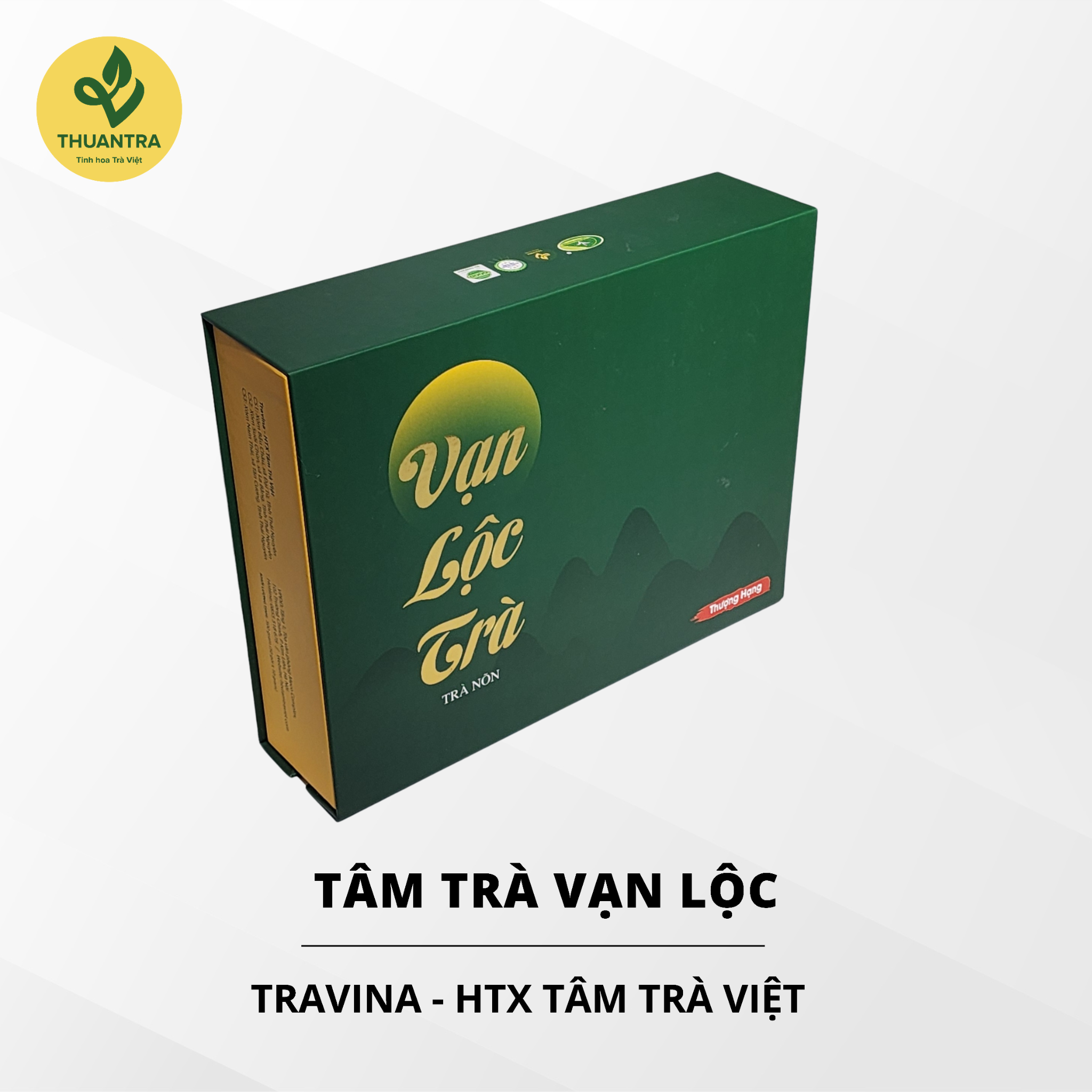  Tâm Trà Vạn Lộc - Travina - Set quà tặng trà nõn tôm thượng hạng đạt tiêu chuẩn VietGap, ISO 