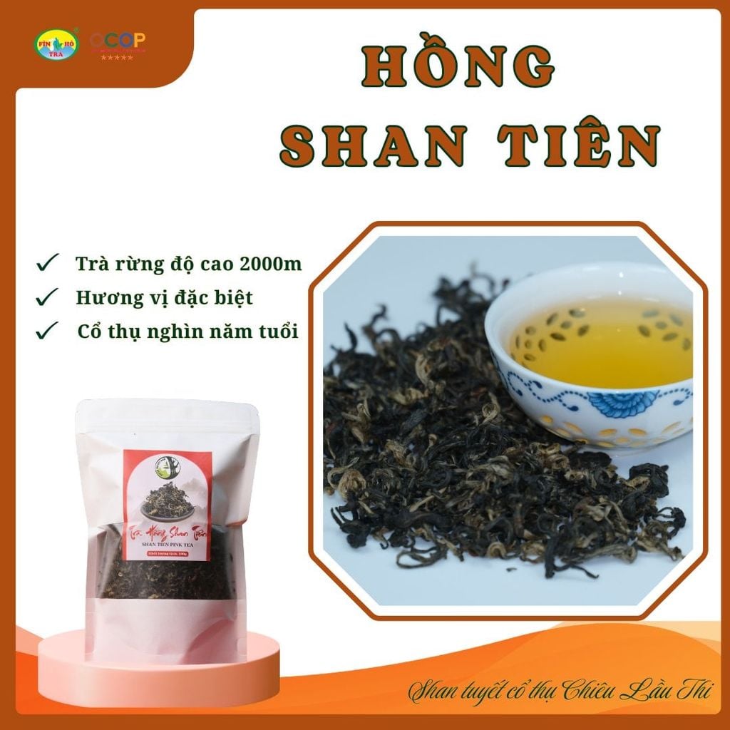  Hồng Shan Tiên – Hồng Trà Rừng Lá Dày Gói 100g 