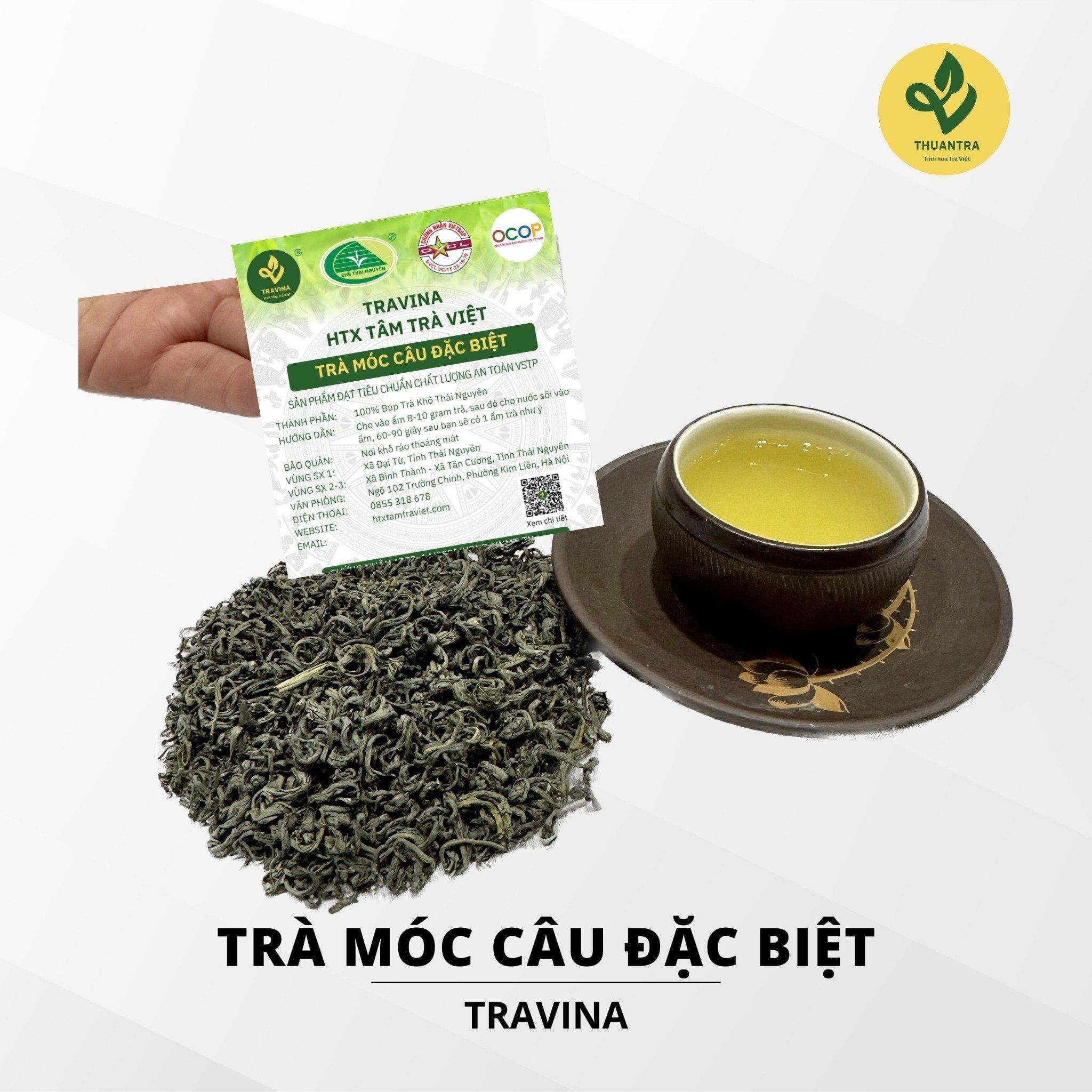  Tâm trà Vạn Phúc  - Travina - Set Quà tặng cao cấp Thuận Trà Thái Nguyên Đạt Tiêu Chuẩn VietGap, ISO 