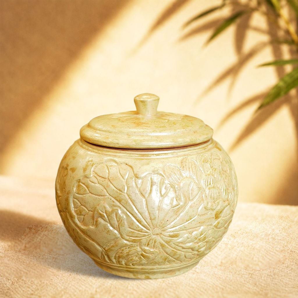  Hũ đựng trà sứ hoa sen – An Thổ Túc 