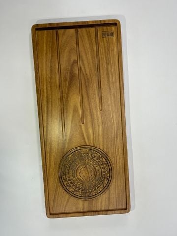  Khay trà du lịch bằng gỗ cẩm vàng nguyên tấm hình chữ nhật 