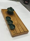  Khay trà du lịch bằng gỗ cẩm vàng nguyên tấm hình chữ nhật 