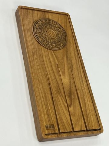  Khay trà du lịch bằng gỗ cẩm vàng nguyên tấm hình chữ nhật 