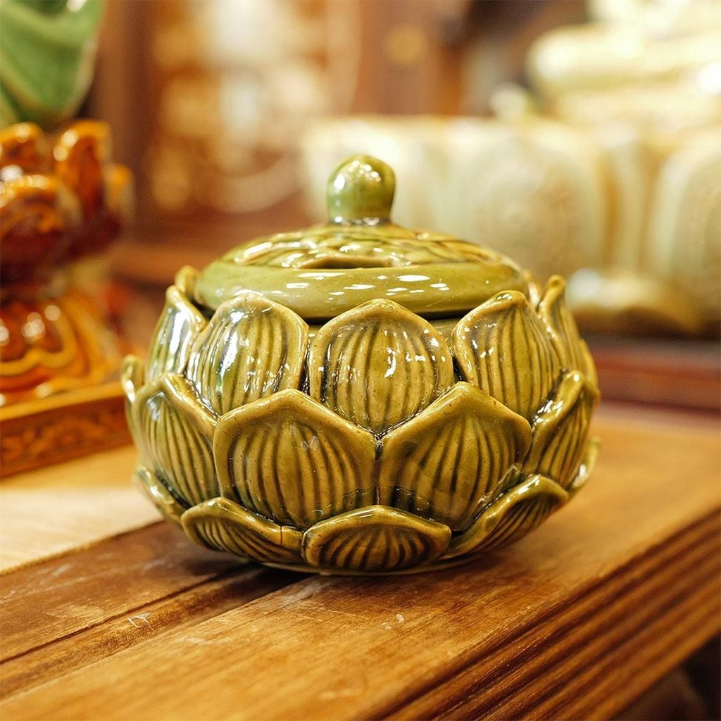  Lư trầm đài sen gốm Bát Tràng – An Thổ Túc 