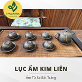  Bộ ấm chén trà Lục Ẩm Kim Liên - Ấm chén Tử Sa Bát Tràng cao cấp - Thuận Trà Thái Nguyên 