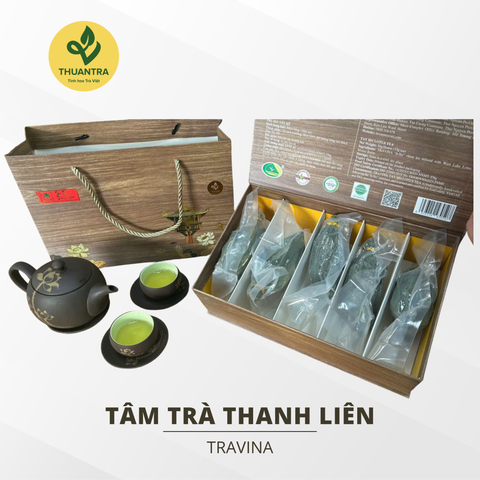  Tâm Trà Thanh Liên - Set quà biếu trà Sen thượng hạng -Travina - Trà Thái Nguyên Cao Cấp Đạt Tiêu Chuẩn VietGap, ISO 