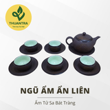  Ngũ Ẩm Ẩn Liên - Bộ ấm Bát Tràng Cao Cấp Của Thuận Trà Thái Nguyên 