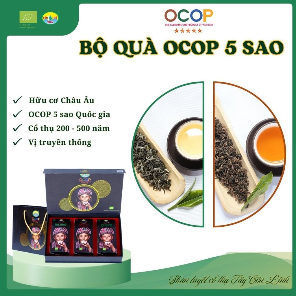  Set Quà Trà Shan Tuyết OCOP – Trà Xanh Và Hồng Trà 