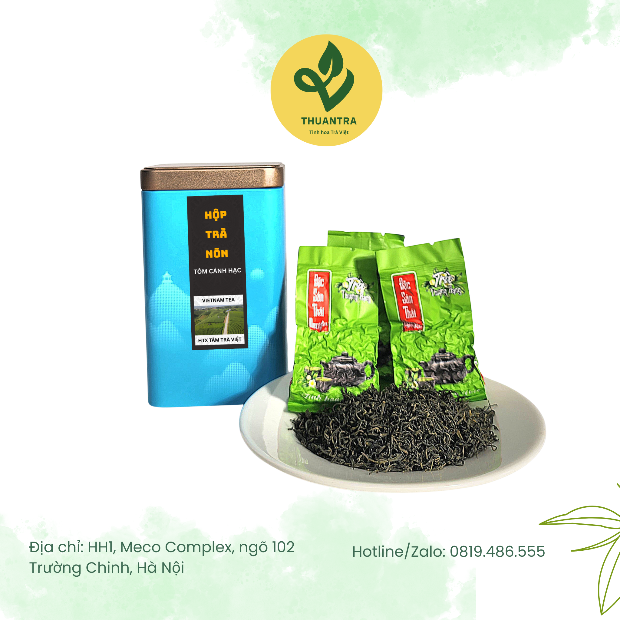  Hộp Trà Nõn Tôm Cánh Hạc 120G - Travina - Trà Thái Nguyên Cao Cấp Đạt Tiêu Chuẩn VietGap, ISO 