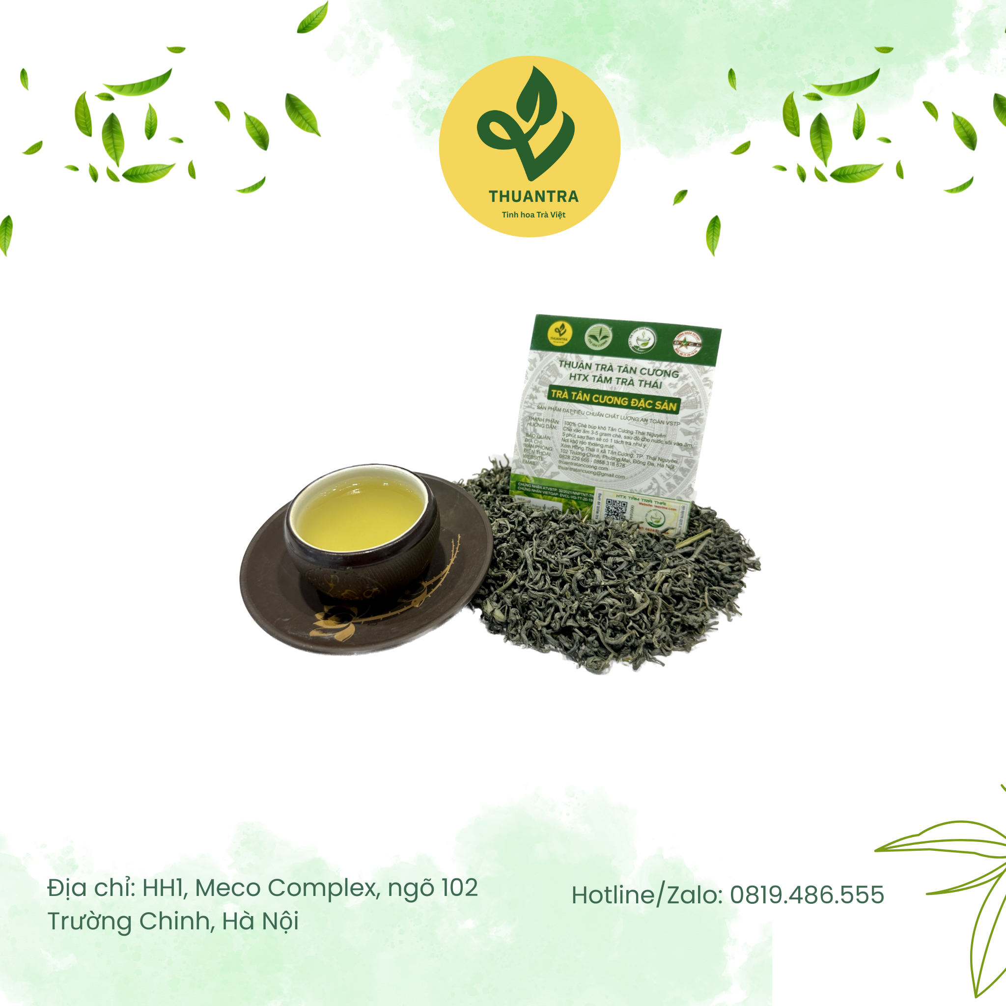  Hộp Trà Tân Cương Đặc Sản 200gram - Travina - Trà Thái Nguyên Cao Cấp Đạt Tiêu Chuẩn VietGap, ISO 