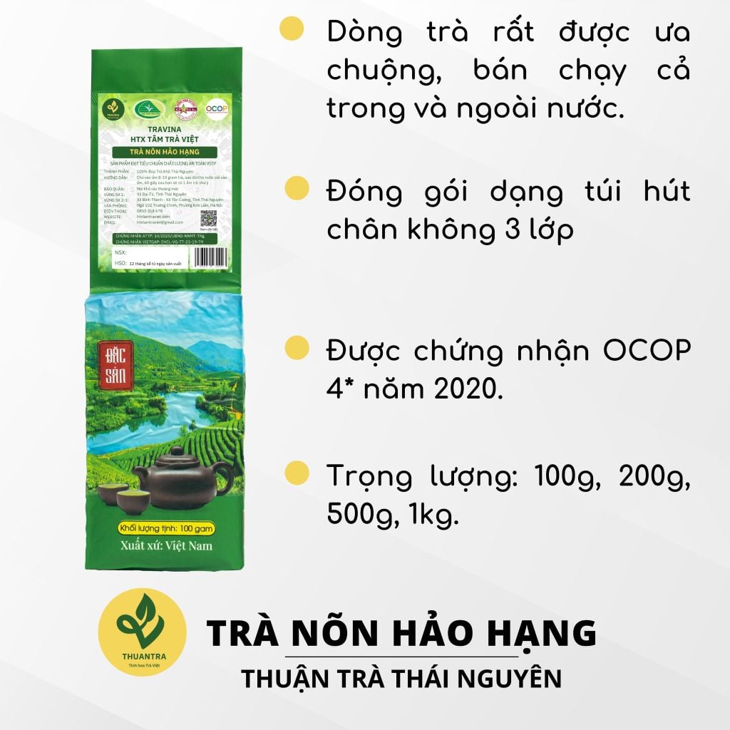 Trà Nõn Tôm Hảo Hạng Thái Nguyên – Búp Nõn Hái Tay, Hương Cốm Rõ 
