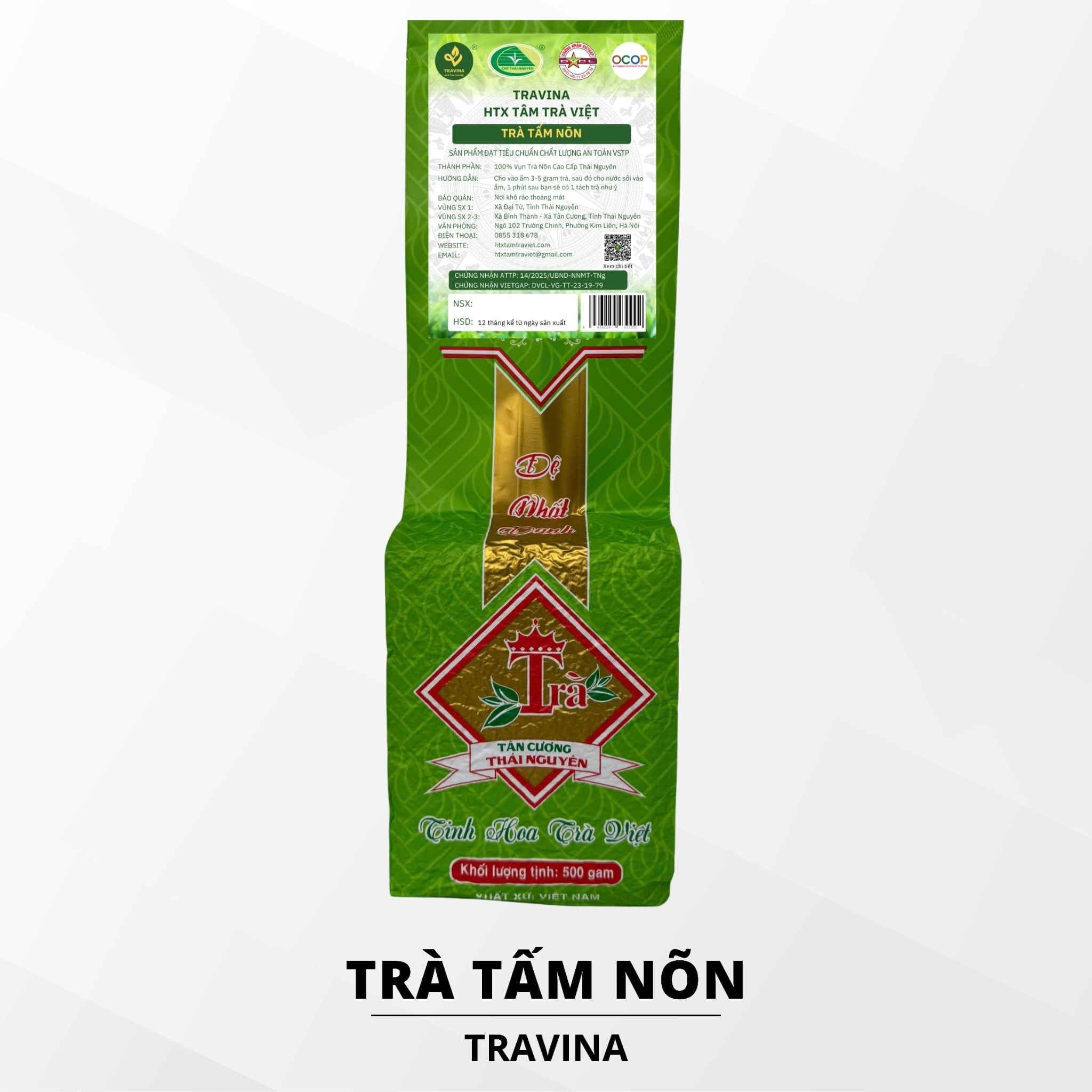  Trà Tấm Nõn - Travina - Trà Thái Nguyên Cao Cấp Đạt Tiêu Chuẩn VietGap, ISO 