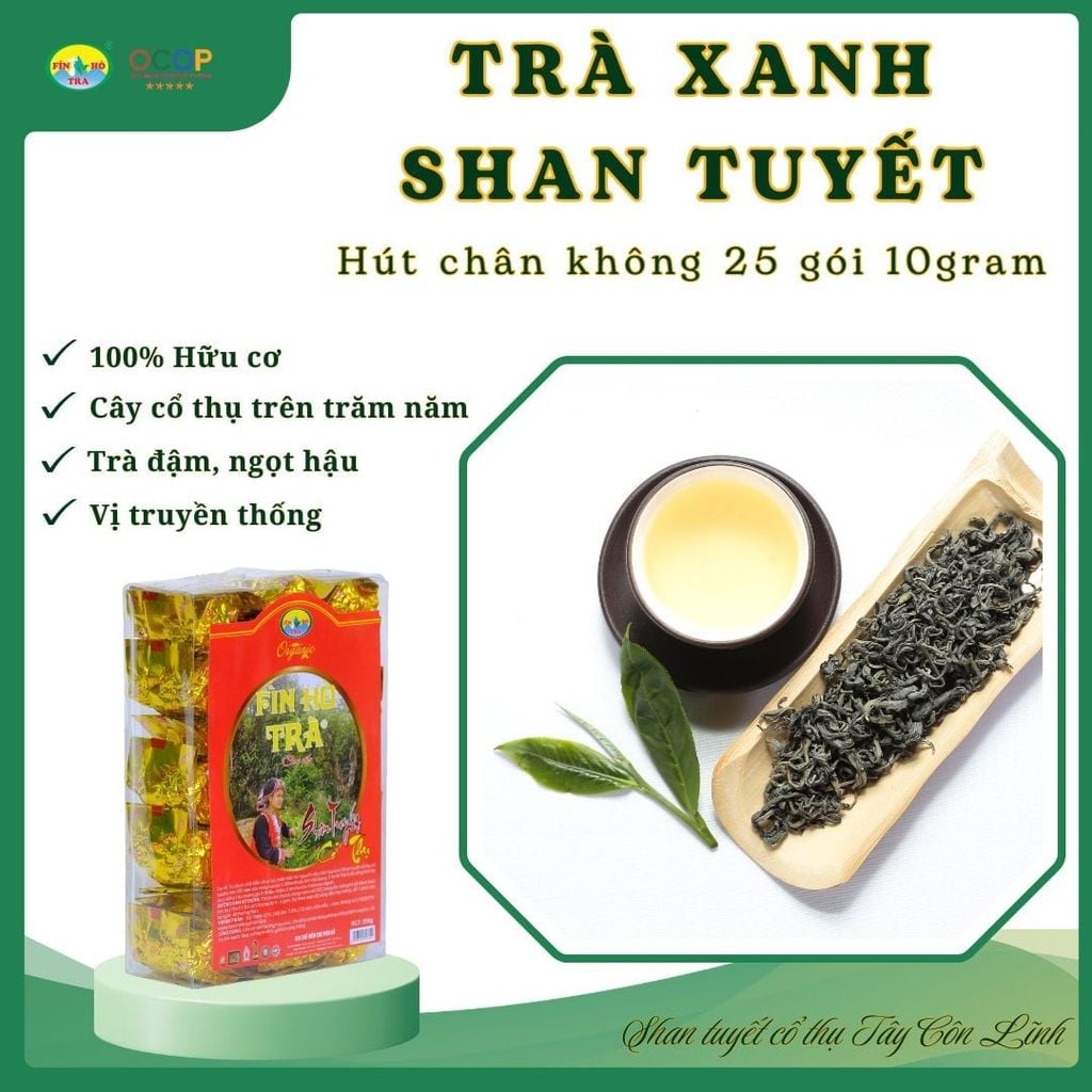  Trà Xanh Shan Tuyết Đậm Vị – 25 Gói Hút Chân Không 10g 