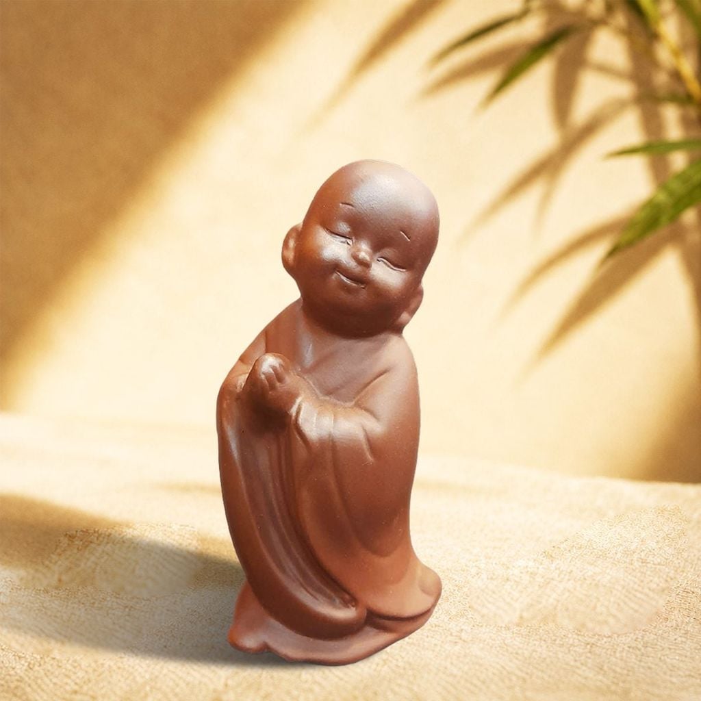  Tượng chú tiểu An Nhiên – gốm Bát Tràng decor phòng trà 