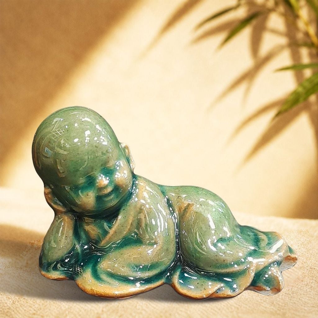  Tượng chú tiểu An Nhiên – gốm Bát Tràng decor phòng trà 