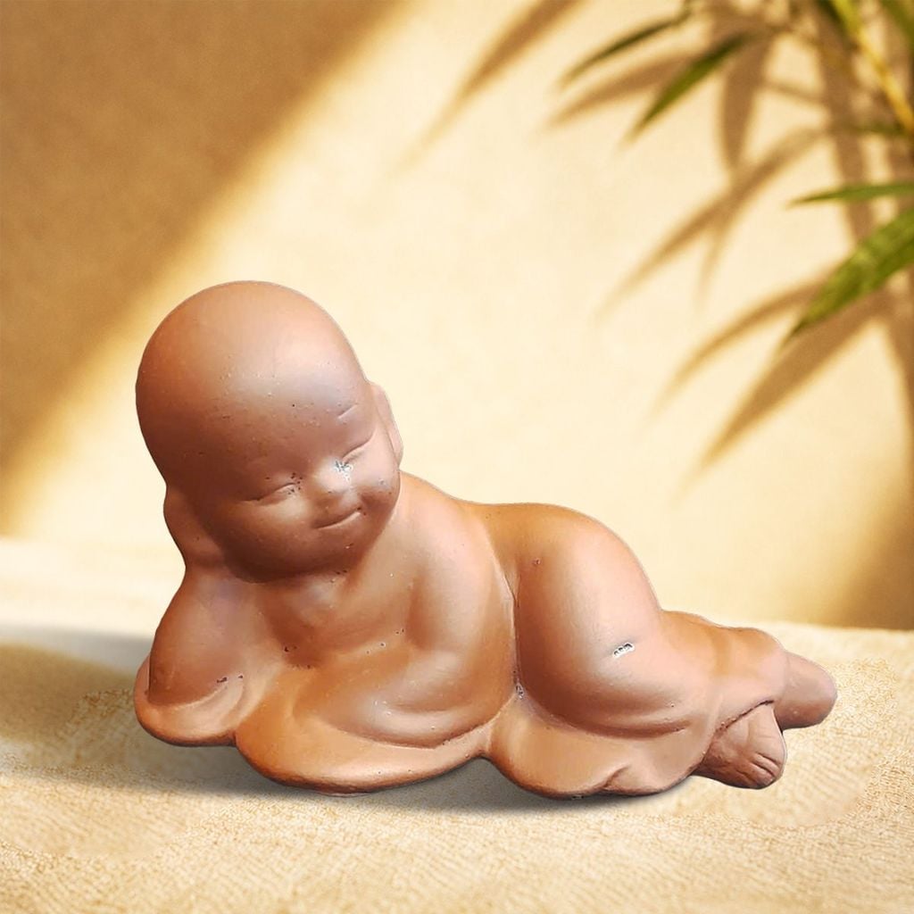  Tượng chú tiểu An Nhiên – gốm Bát Tràng decor phòng trà 