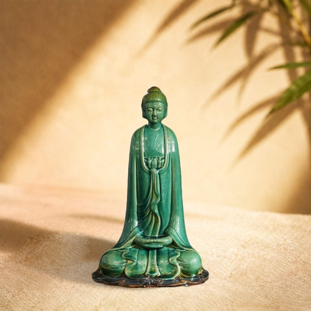  Tượng Phật An Nhiên 30cm – gốm Bát Tràng An Thổ Túc, 4 nước men 