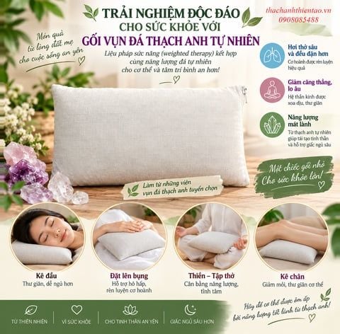  Gối vụn đá thạch anh tự nhiên Thiên Tạo 