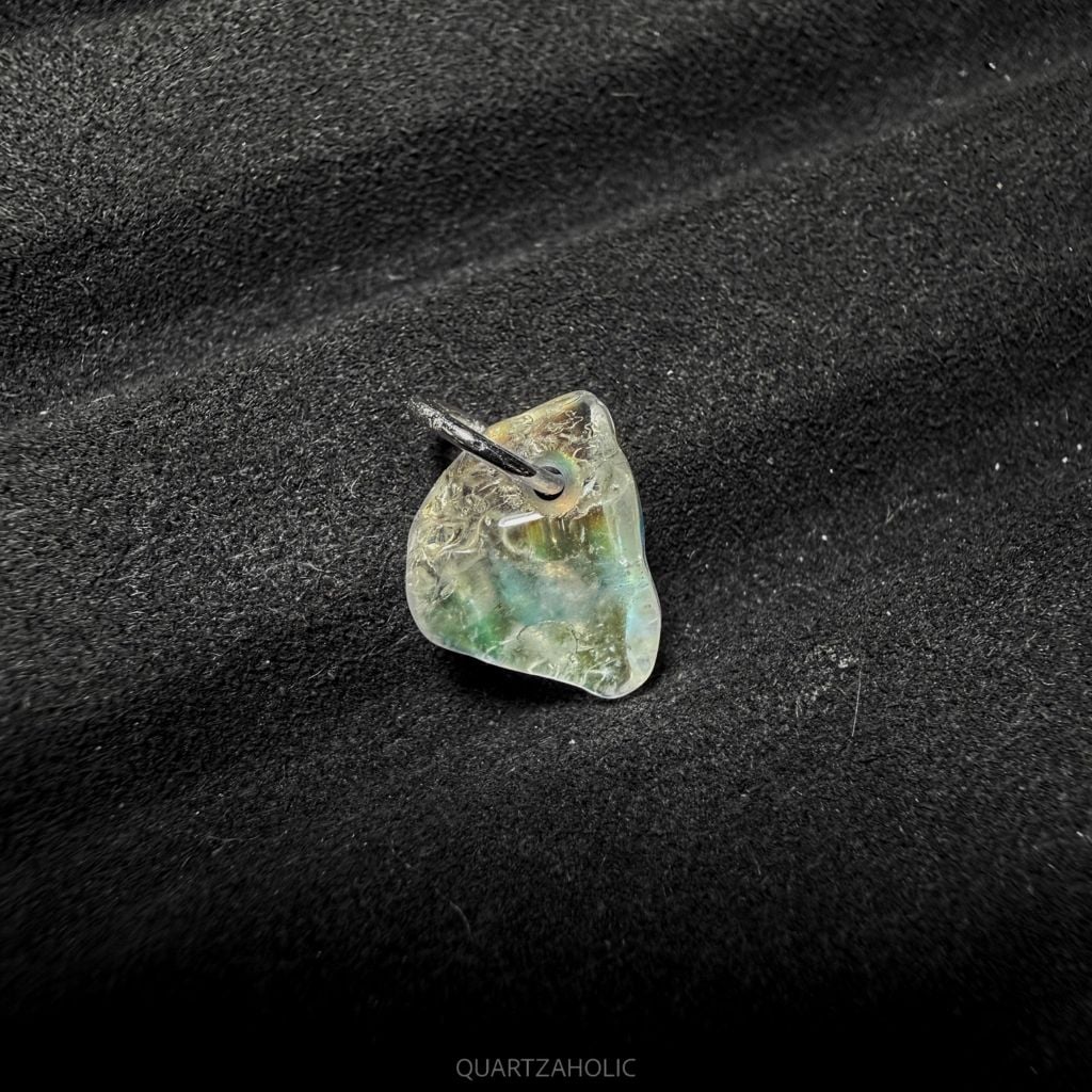 Mặt Dây Tumbled Rainbow Moonstone