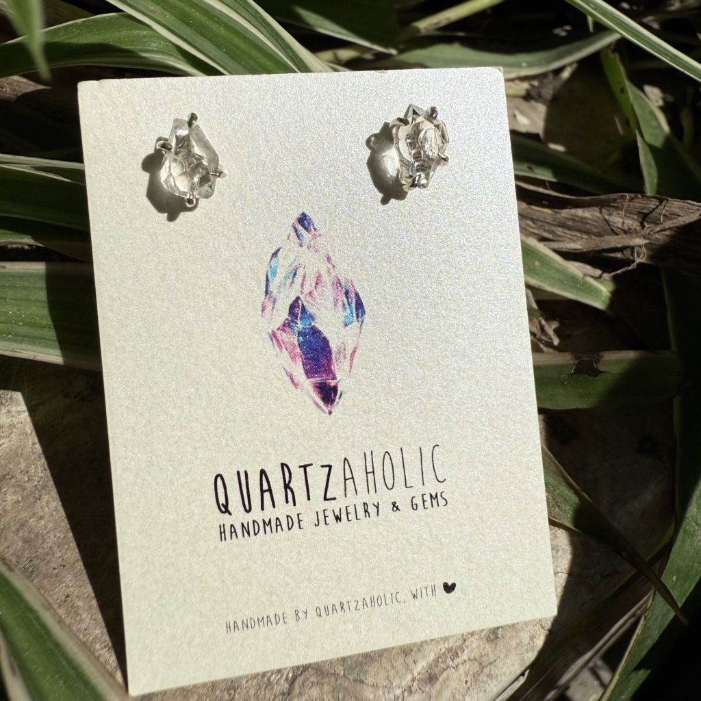 Bông Tai Stud Herkimer Diamond