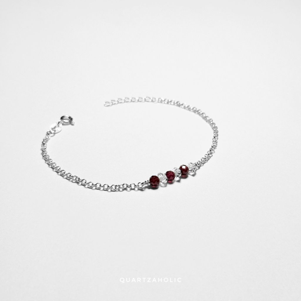 Vòng tay Line Garnet x Herkimer Diamond