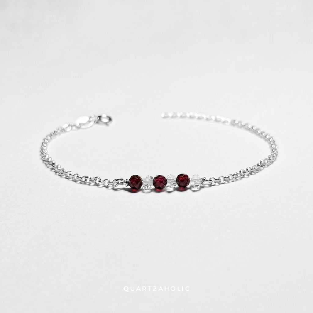 Vòng tay Line Garnet x Herkimer Diamond