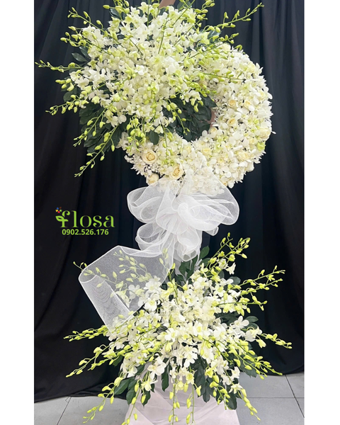 Hoa Chúc Mừng - Mẫu Lẵng Hoa, Kệ Hoa, Bó Hoa Đẹp Nhất:  Vòng Nhớ Thương  - HTL184 