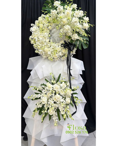 Mẫu Bó Hoa Bằng Tiền 500k Đẹp, Sang Chảnh Nhất:  Vòng Tiếc Thương   - HTL186 